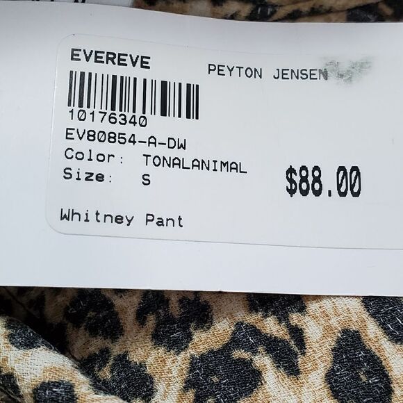 NWT Evereve Peyton Jensen Whitney Leopard Split Side Pants - Picture 6 of 8